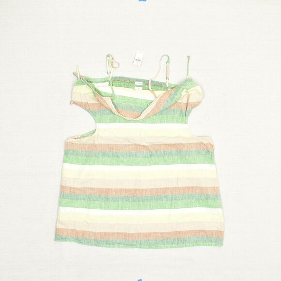 NEW Aerie Women Summer Shift Dress Striped Sleeveless Linen Multicolor Size XL - Picture 2 of 8